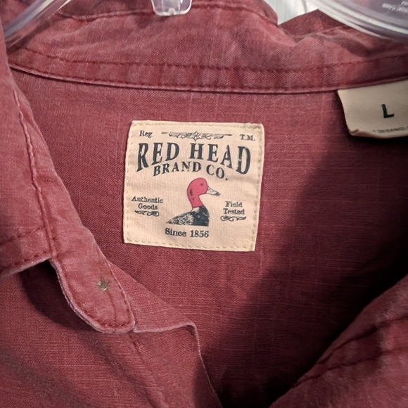 Red Head Brand Co. Men's Burgundy Button-Up Shirt Size Large (EUC) - Picture 3 of 11